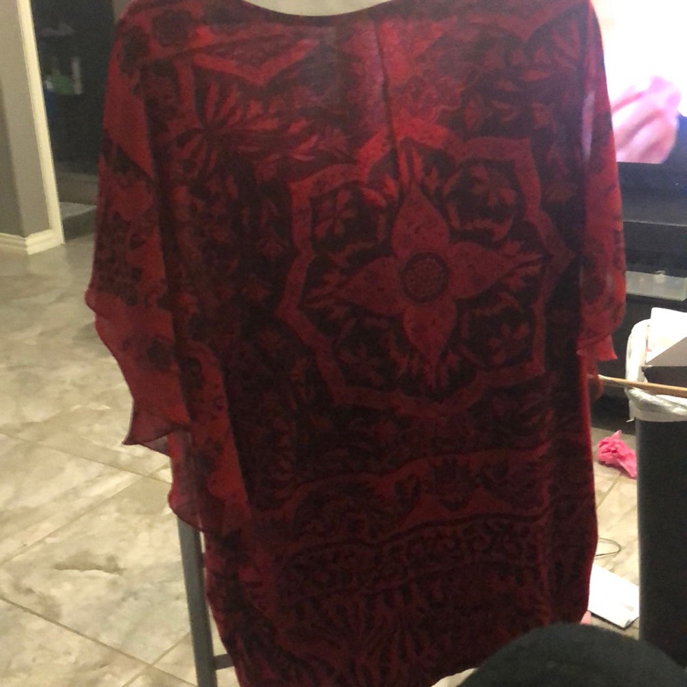 Red and black blouse